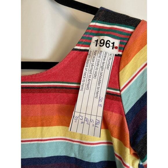 Uncle Frank Dress Womens Size Small Multicolor Stripe Western Fringe Cotton - Picture 10 of 10